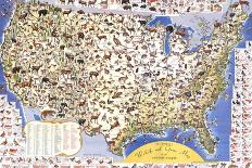 Wildlife And Game Map Of The United States-Ira Moss-Mounted Art Print