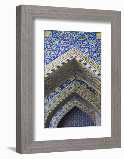 Iran, Esfahan, Naqsh-E Jahan Imam Square, Royal Mosque, Interior Mosaic-Walter Bibikow-Framed Photographic Print