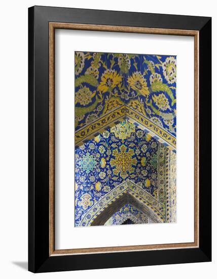 Iran, Esfahan, Naqsh-E Jahan Imam Square, Royal Mosque, Interior Mosaic-Walter Bibikow-Framed Photographic Print