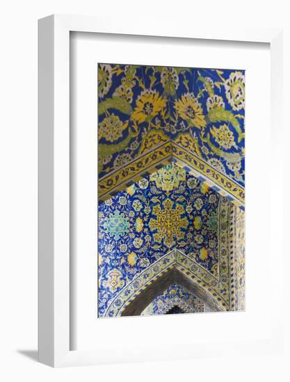 Iran, Esfahan, Naqsh-E Jahan Imam Square, Royal Mosque, Interior Mosaic-Walter Bibikow-Framed Photographic Print