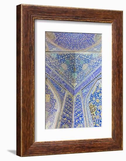 Iran, Esfahan, Naqsh-E Jahan Imam Square, Royal Mosque, Interior Mosaic-Walter Bibikow-Framed Photographic Print