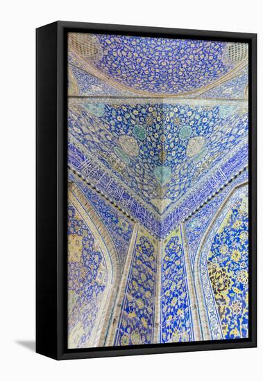 Iran, Esfahan, Naqsh-E Jahan Imam Square, Royal Mosque, Interior Mosaic-Walter Bibikow-Framed Premier Image Canvas