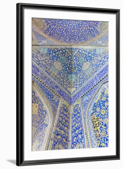 Iran, Esfahan, Naqsh-E Jahan Imam Square, Royal Mosque, Interior Mosaic-Walter Bibikow-Framed Premium Photographic Print