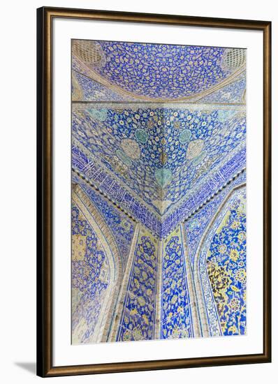 Iran, Esfahan, Naqsh-E Jahan Imam Square, Royal Mosque, Interior Mosaic-Walter Bibikow-Framed Premium Photographic Print
