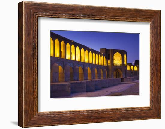 Iran, Esfahan, Si-O-Seh Bridge, Dawn-Walter Bibikow-Framed Photographic Print