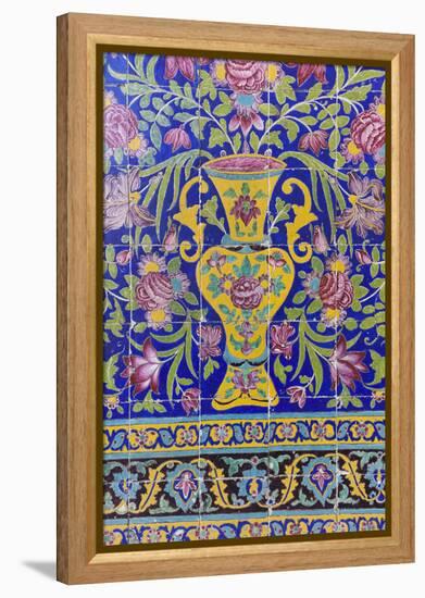 Iran, Kashan, Agha Bozorg Mosque And Madreseh, Tilework-Walter Bibikow-Framed Premier Image Canvas