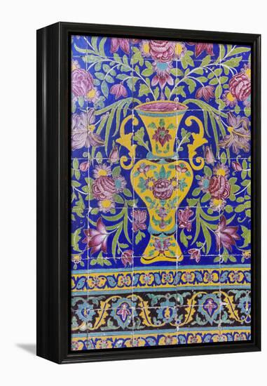 Iran, Kashan, Agha Bozorg Mosque And Madreseh, Tilework-Walter Bibikow-Framed Premier Image Canvas