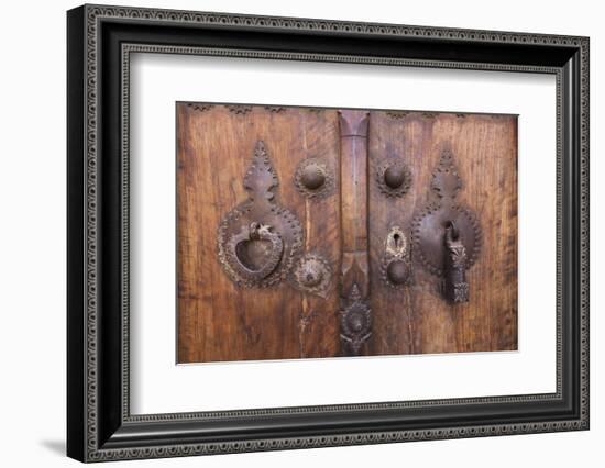 Iran, Kashan, Khan-E Boroujerdi, Ornate Door With Knockers.-Walter Bibikow-Framed Photographic Print