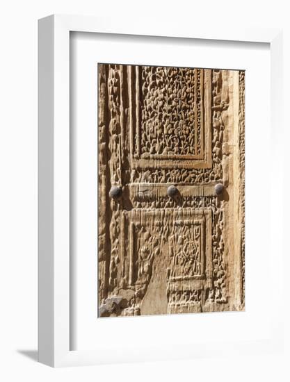 Iran, Natanz, Jameh Mosque, Old Door-Walter Bibikow-Framed Photographic Print