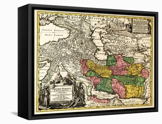 Iran - Panoramic Map-Lantern Press-Framed Stretched Canvas