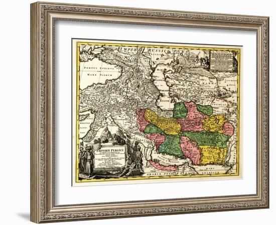 Iran - Panoramic Map-Lantern Press-Framed Art Print