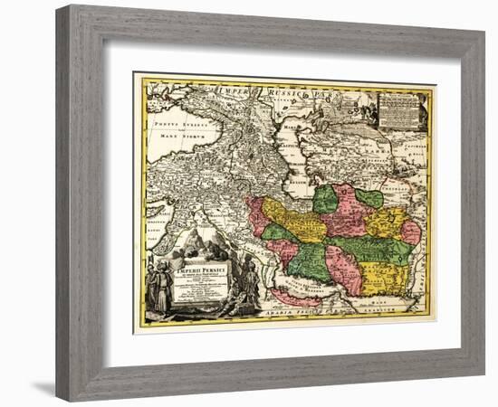 Iran - Panoramic Map-Lantern Press-Framed Art Print