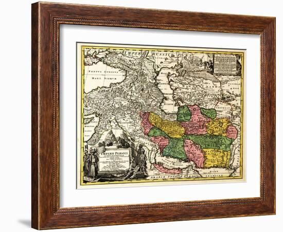 Iran - Panoramic Map-Lantern Press-Framed Art Print