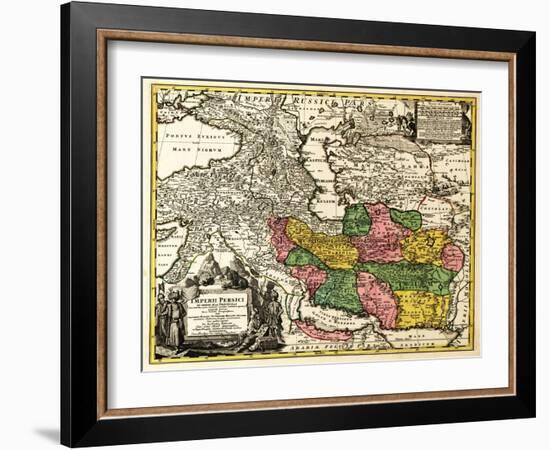 Iran - Panoramic Map-Lantern Press-Framed Art Print