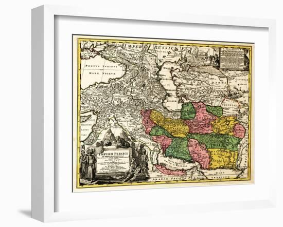 Iran - Panoramic Map-Lantern Press-Framed Art Print