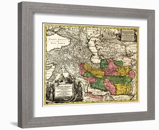 Iran - Panoramic Map-Lantern Press-Framed Art Print