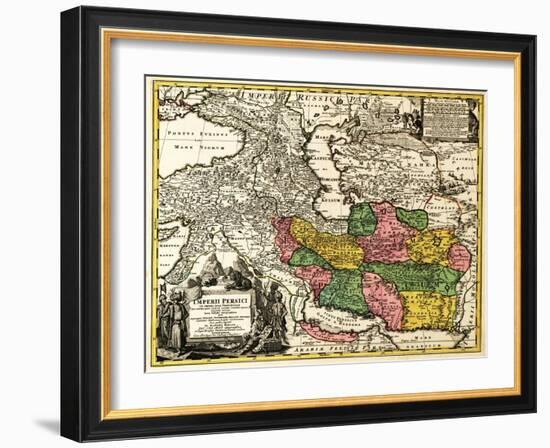 Iran - Panoramic Map-Lantern Press-Framed Art Print