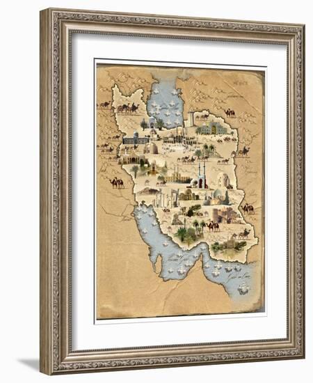 Iran, Pictorial Map-SMETEK-Framed Photographic Print