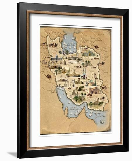 Iran, Pictorial Map-SMETEK-Framed Photographic Print