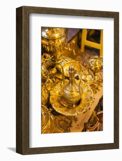 Iran, Shiraz, Bazar-E Vakil Market, Traditional Metal Souvenirs-Walter Bibikow-Framed Photographic Print