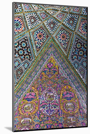 Iran, Shiraz, Nasir-Al Molk Mosque, Exterior Tilework-Walter Bibikow-Mounted Photographic Print