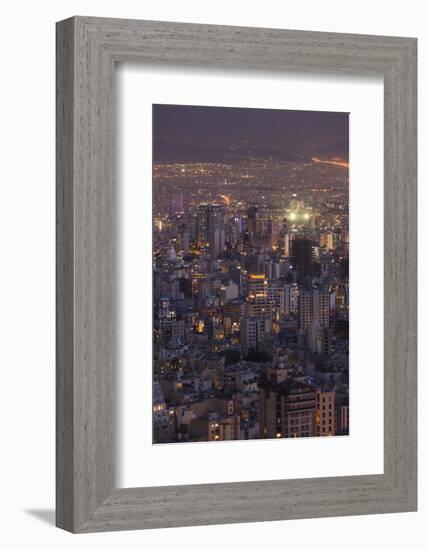 Iran, Tehran, Elevated City Skyline With Iran Park Towards The Milad Tower-Walter Bibikow-Framed Photographic Print