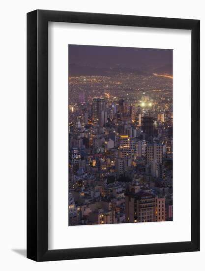 Iran, Tehran, Elevated City Skyline With Iran Park Towards The Milad Tower-Walter Bibikow-Framed Photographic Print