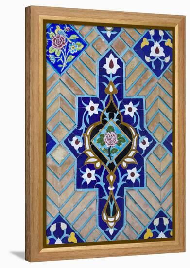 Iran, Tehran, Niyavaran Palace Complex, Palace Of The Last Shah, Tilework-Walter Bibikow-Framed Premier Image Canvas