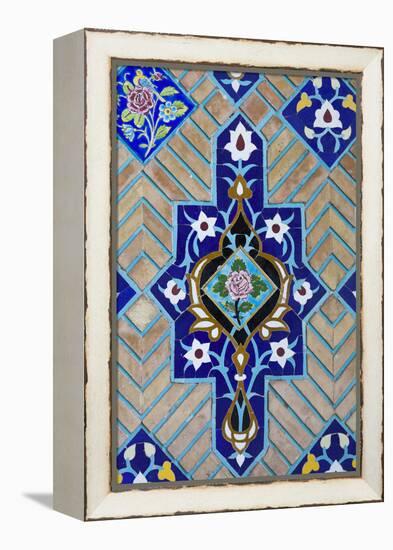 Iran, Tehran, Niyavaran Palace Complex, Palace Of The Last Shah, Tilework-Walter Bibikow-Framed Premier Image Canvas