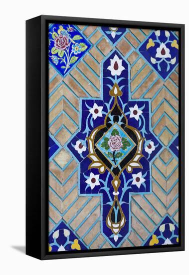 Iran, Tehran, Niyavaran Palace Complex, Palace Of The Last Shah, Tilework-Walter Bibikow-Framed Premier Image Canvas