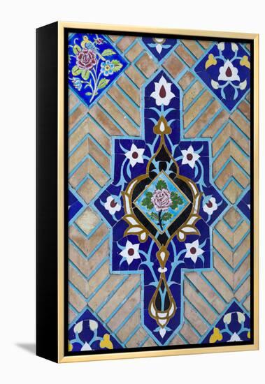 Iran, Tehran, Niyavaran Palace Complex, Palace Of The Last Shah, Tilework-Walter Bibikow-Framed Premier Image Canvas