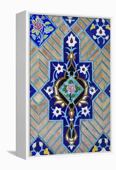 Iran, Tehran, Niyavaran Palace Complex, Palace Of The Last Shah, Tilework-Walter Bibikow-Framed Premier Image Canvas