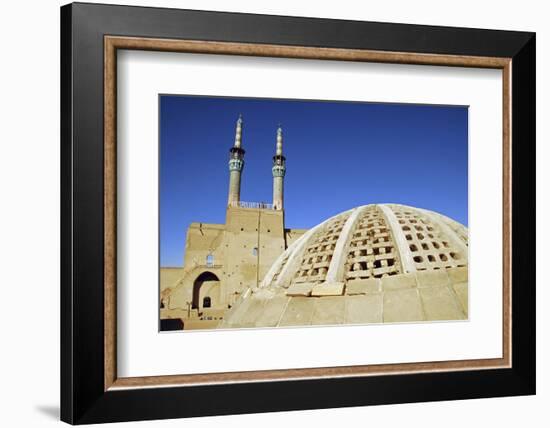 Iran, Yazd, Zoroastrian Complex of Amir Chakma with Bazaar Roofs-Stephanie Rabemiafara-Framed Photographic Print