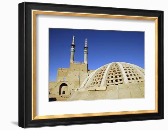 Iran, Yazd, Zoroastrian Complex of Amir Chakma with Bazaar Roofs-Stephanie Rabemiafara-Framed Photographic Print