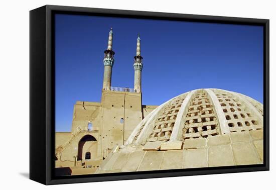 Iran, Yazd, Zoroastrian Complex of Amir Chakma with Bazaar Roofs-Stephanie Rabemiafara-Framed Premier Image Canvas