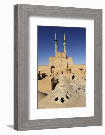 Iran, Yazd, Zoroastrian Complex of Amir Chakma with Bazaar Roofs-Anthony Asael-Framed Photographic Print