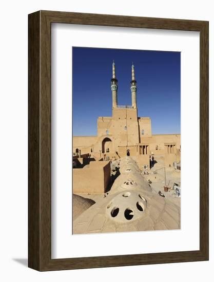 Iran, Yazd, Zoroastrian Complex of Amir Chakma with Bazaar Roofs-Anthony Asael-Framed Photographic Print
