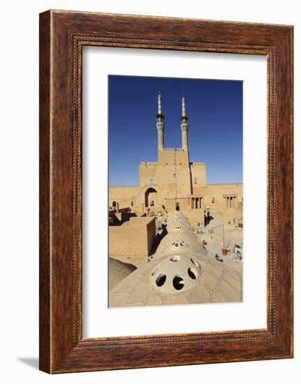 Iran, Yazd, Zoroastrian Complex of Amir Chakma with Bazaar Roofs-Anthony Asael-Framed Photographic Print