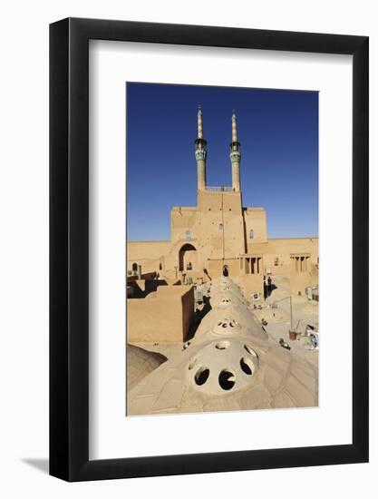 Iran, Yazd, Zoroastrian Complex of Amir Chakma with Bazaar Roofs-Anthony Asael-Framed Photographic Print