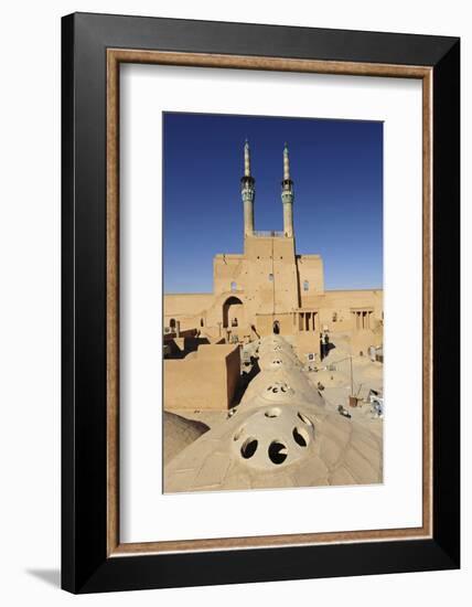 Iran, Yazd, Zoroastrian Complex of Amir Chakma with Bazaar Roofs-Anthony Asael-Framed Photographic Print