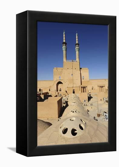 Iran, Yazd, Zoroastrian Complex of Amir Chakma with Bazaar Roofs-Anthony Asael-Framed Premier Image Canvas