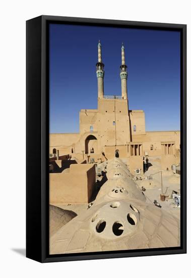 Iran, Yazd, Zoroastrian Complex of Amir Chakma with Bazaar Roofs-Anthony Asael-Framed Premier Image Canvas