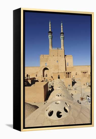 Iran, Yazd, Zoroastrian Complex of Amir Chakma with Bazaar Roofs-Anthony Asael-Framed Premier Image Canvas