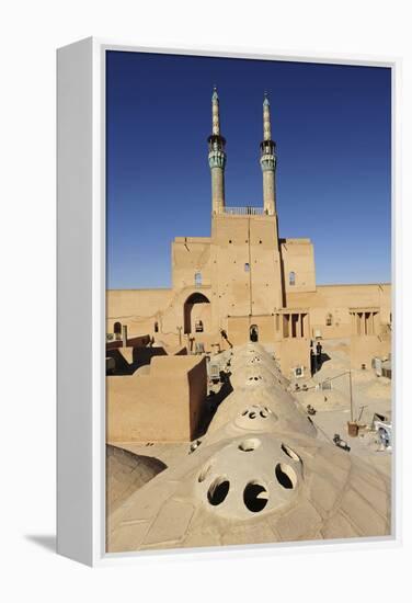 Iran, Yazd, Zoroastrian Complex of Amir Chakma with Bazaar Roofs-Anthony Asael-Framed Premier Image Canvas