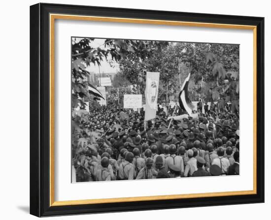 Iranian Demonstrators Protest Against the British Government in 1951-null-Framed Photo