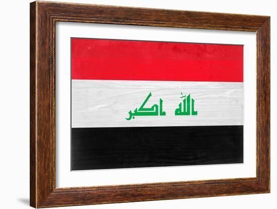 Iraq Flag Design with Wood Patterning - Flags of the World Series-Philippe Hugonnard-Framed Art Print