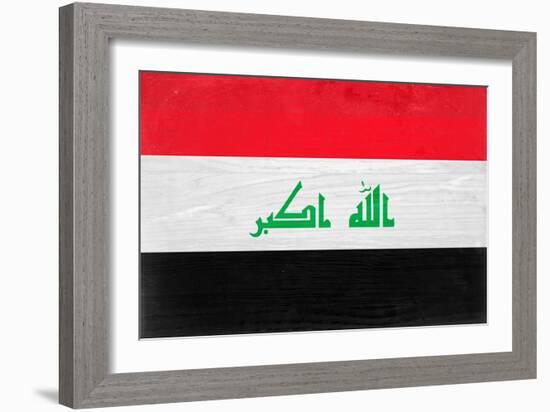 Iraq Flag Design with Wood Patterning - Flags of the World Series-Philippe Hugonnard-Framed Premium Giclee Print