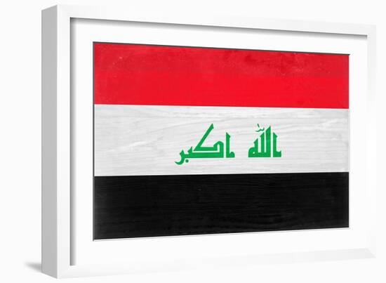 Iraq Flag Design with Wood Patterning - Flags of the World Series-Philippe Hugonnard-Framed Premium Giclee Print