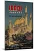 Iraqi Airways Travel Poster, Middle Eastern Mosque-null-Mounted Giclee Print