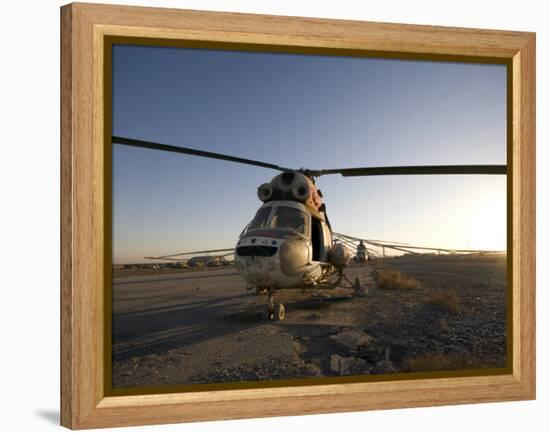 Iraqi Helicopter Sits on the Flight Deck Abandoned at Camp Warhorse-Stocktrek Images-Framed Premier Image Canvas